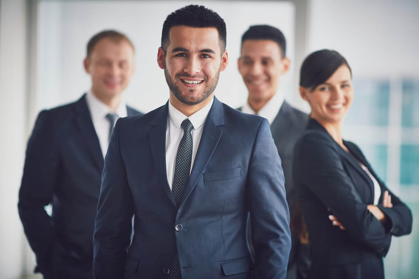 Grupo corporativo representando uma empresa de contabilidade